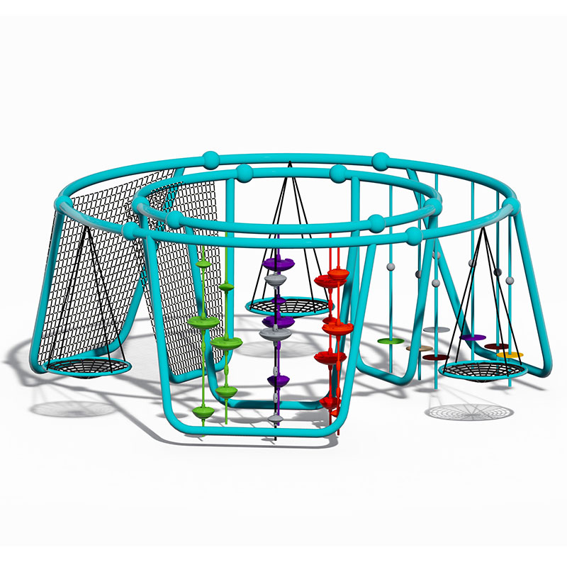 outdoor swing set with climbing wall (2) columpio exterior con rocódromo (2)