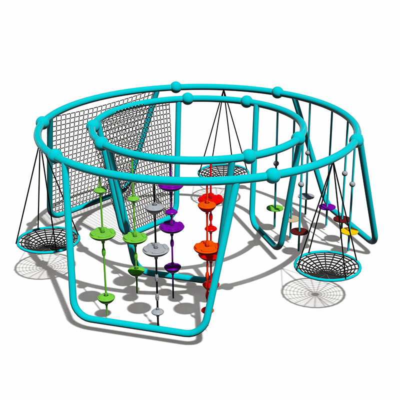 outdoor swing set with climbing wall (3) columpios de exterior con rocódromo (3)