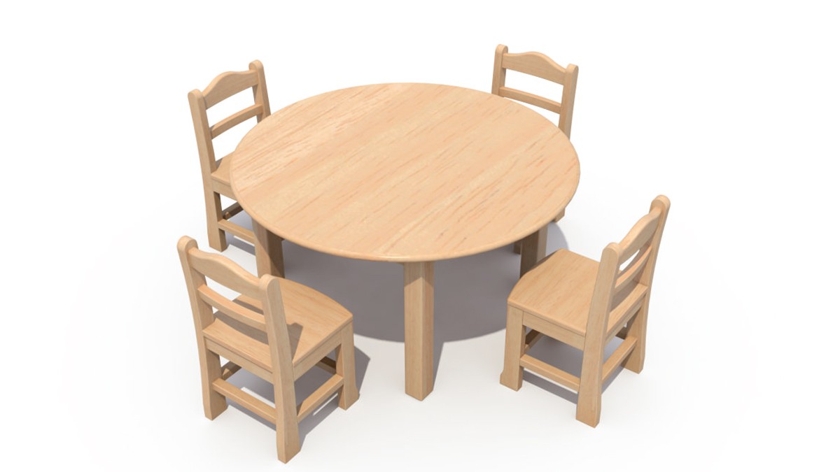 Kindergarten desk and chairs (1) Escritorio y sillas de guardería (1)