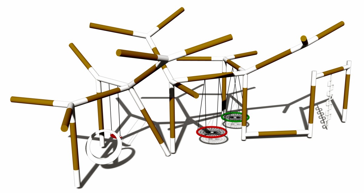 Tree branch shape outdoor swing (1) Columpio exterior con forma de rama de árbol (1)