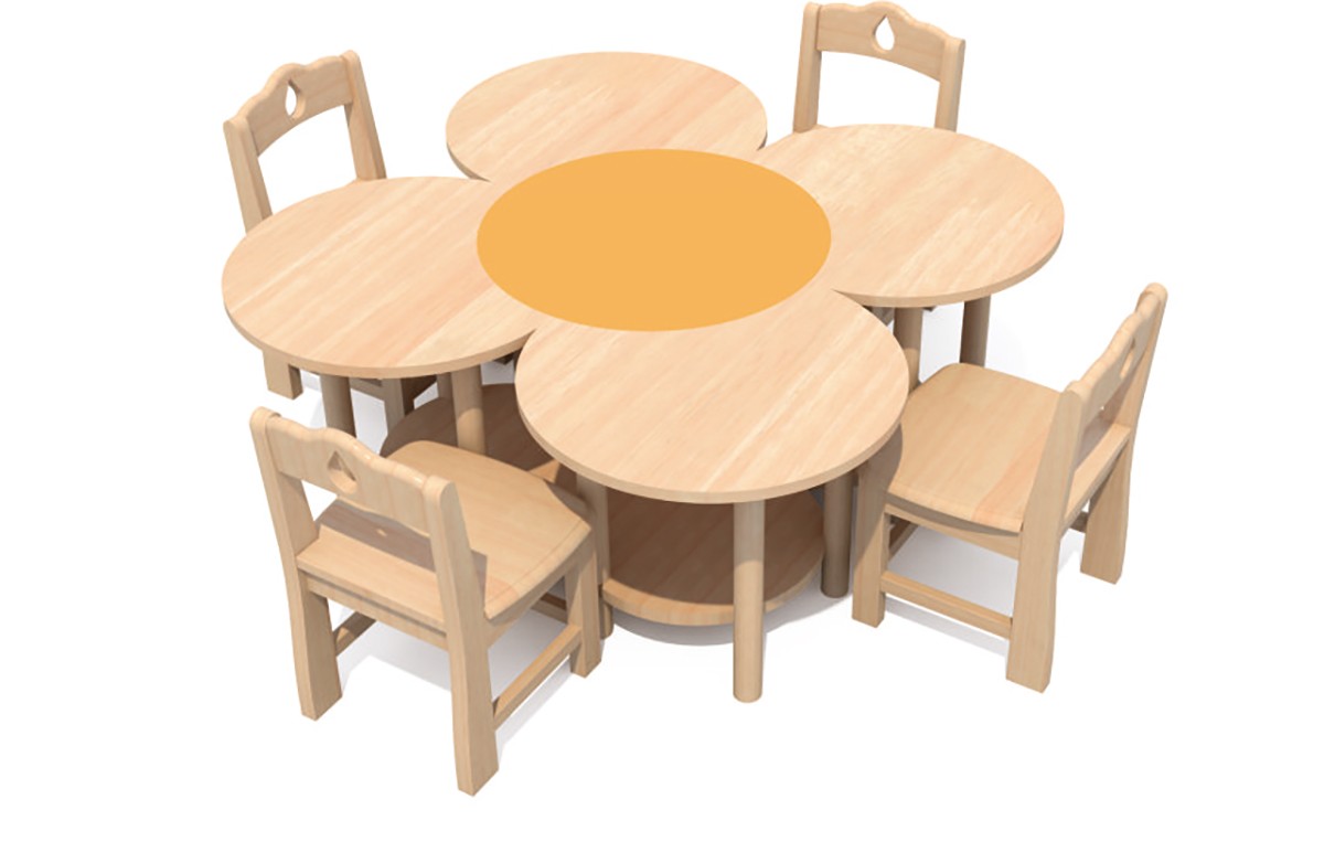Kindergarten desk and chairs (2) Escritorio y sillas de jardín de infantes (2)