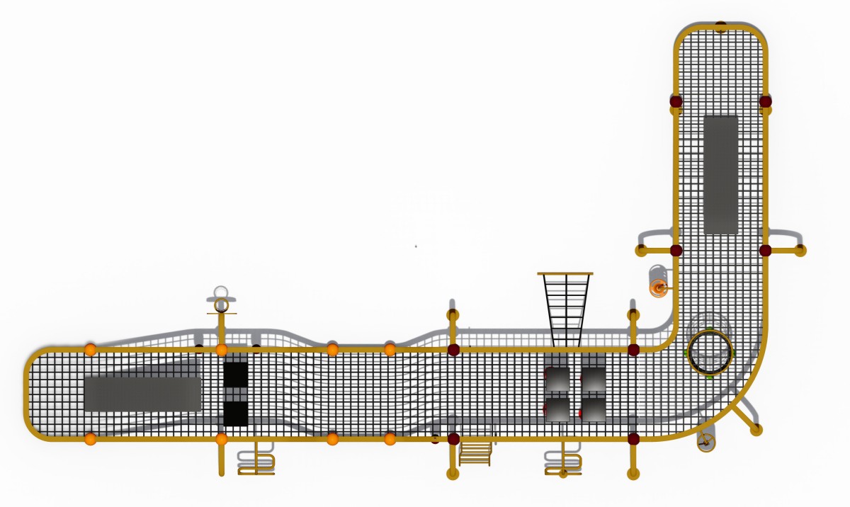 Panoramic display of wavy climbing playground equipment-5 Exhibición panorámica de equipos de juegos infantiles de escalada ondulados-5