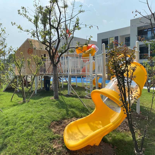 Tobogán combinado al aire libre para jardín de infantes Fuyang Fangjiajing_Sitio de equipo de juegos infantiles