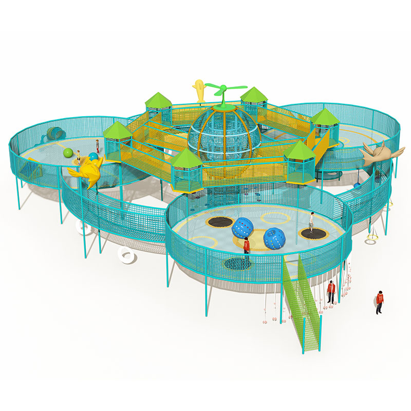 Marco de escalada de trampolín de cuerda de aventura