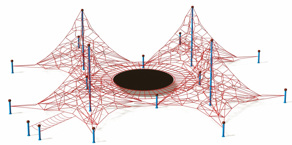 Visualizaci&oacute;n panor&aacute;mica del parque infantil de red para exteriores-2