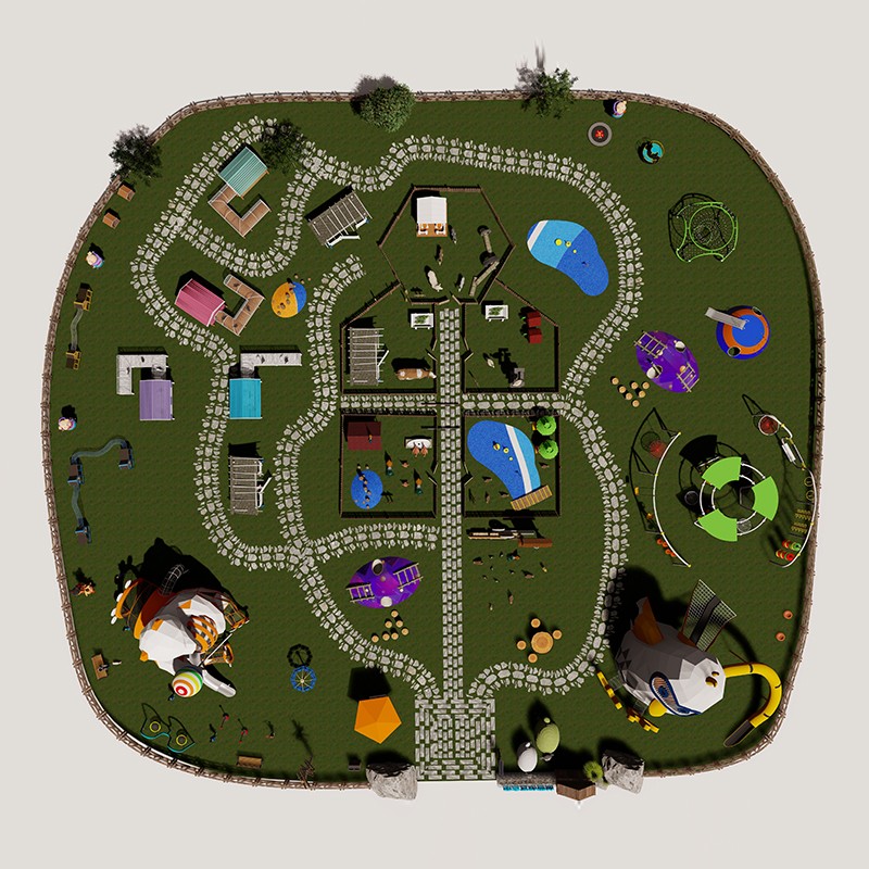 Parque infantil de aves de corral modular y amigable para los niños