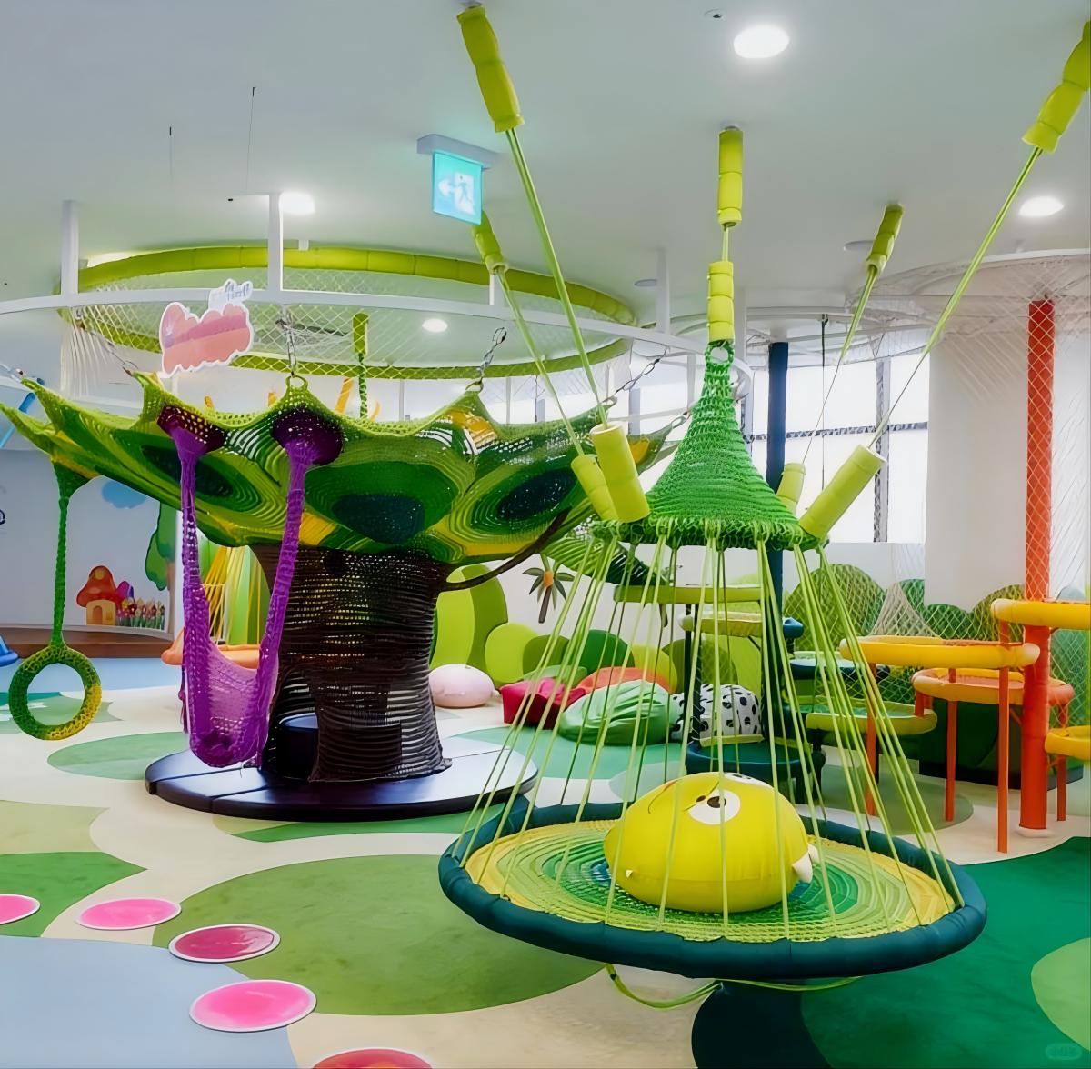 一组美学彩虹网艺术游Juego de parque infantil para escalar con cuerdas de mini trampol&iacute;n乐｜定制_1_无动力游乐设备_来自小红书网页版(1)