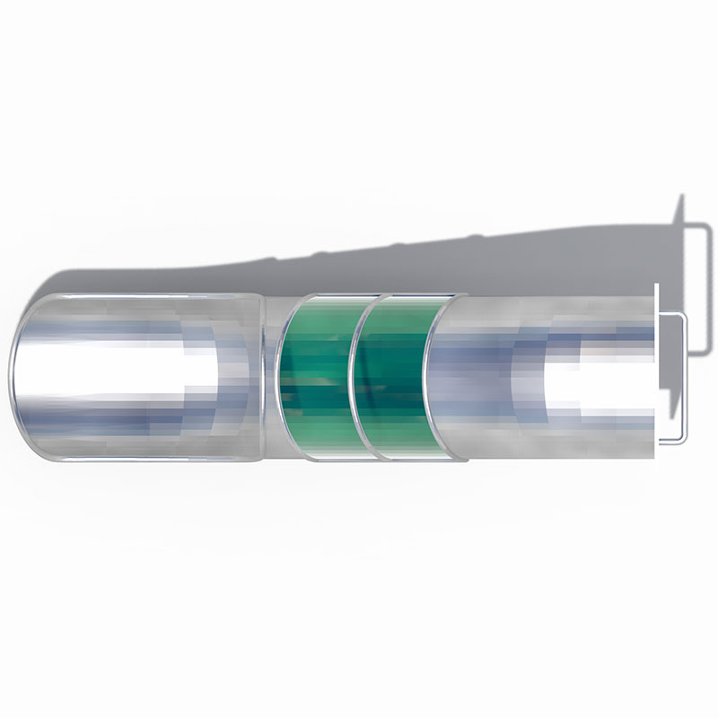 Tobogán de acero inoxidable estilo tubo con ventanas con vista verde