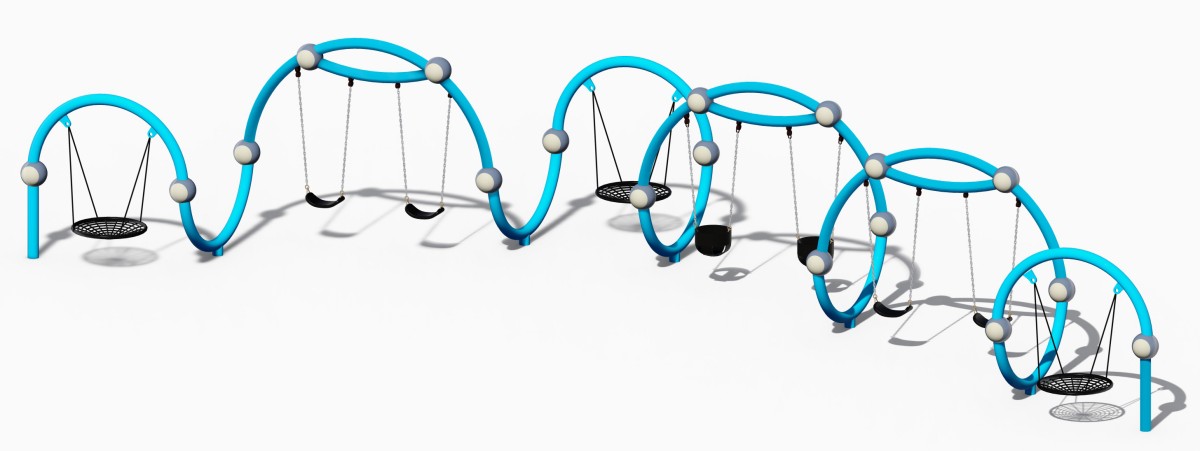 columpio para ni&ntilde;os peque&ntilde;os en el patio de recreo al aire libre (4)