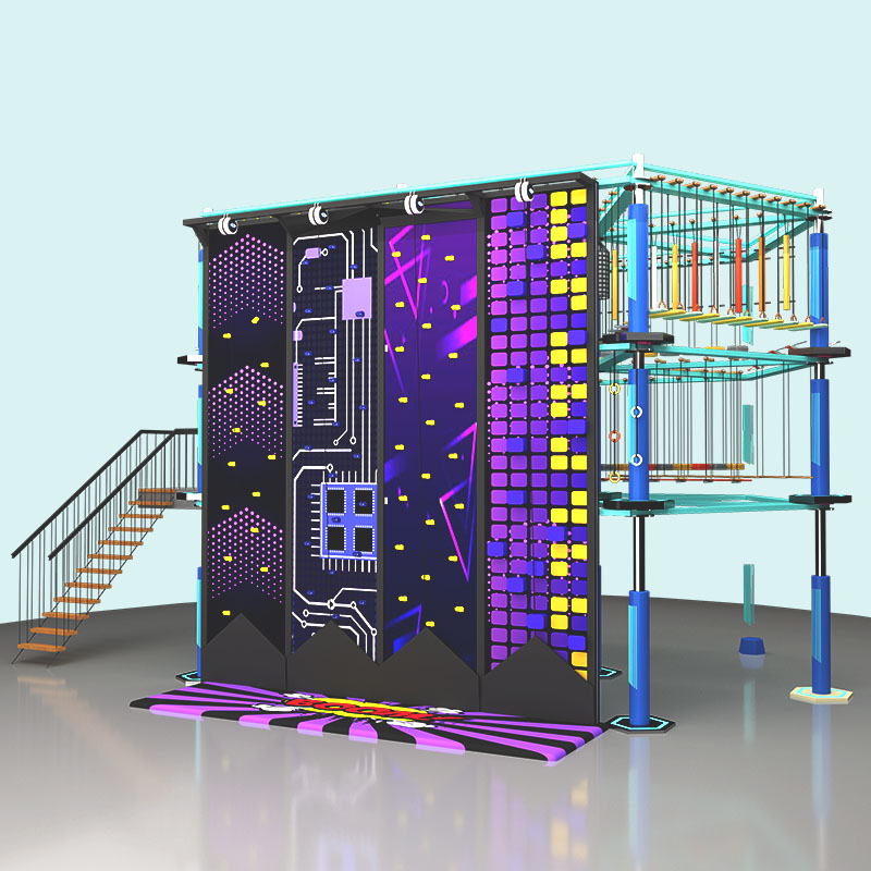 Curso de cuerdas altas bajo techo - Proveedor de juegos de aventura en centros comerciales