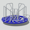 Ronda de acero galvanizado y PE duradero - Spinner de juego al aire libre
