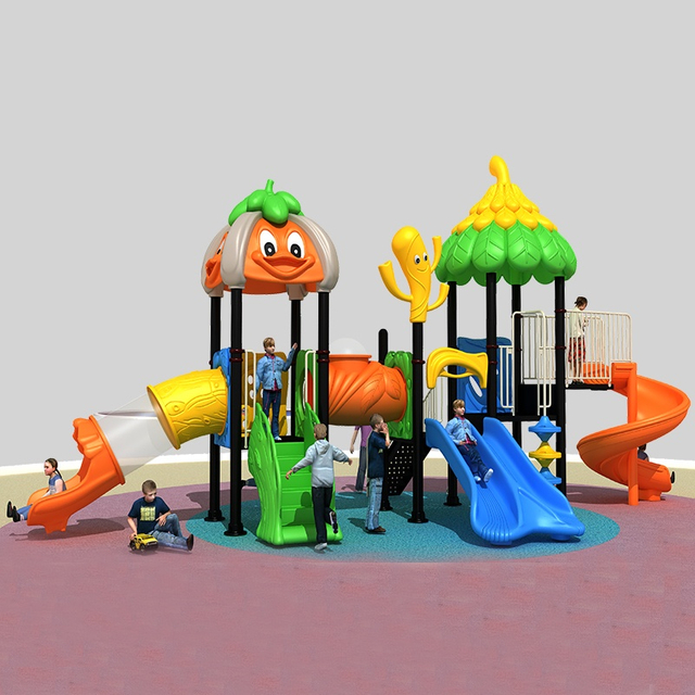 Emocionante tobogán de juegos de bosque para niños con seguridad al aire libre