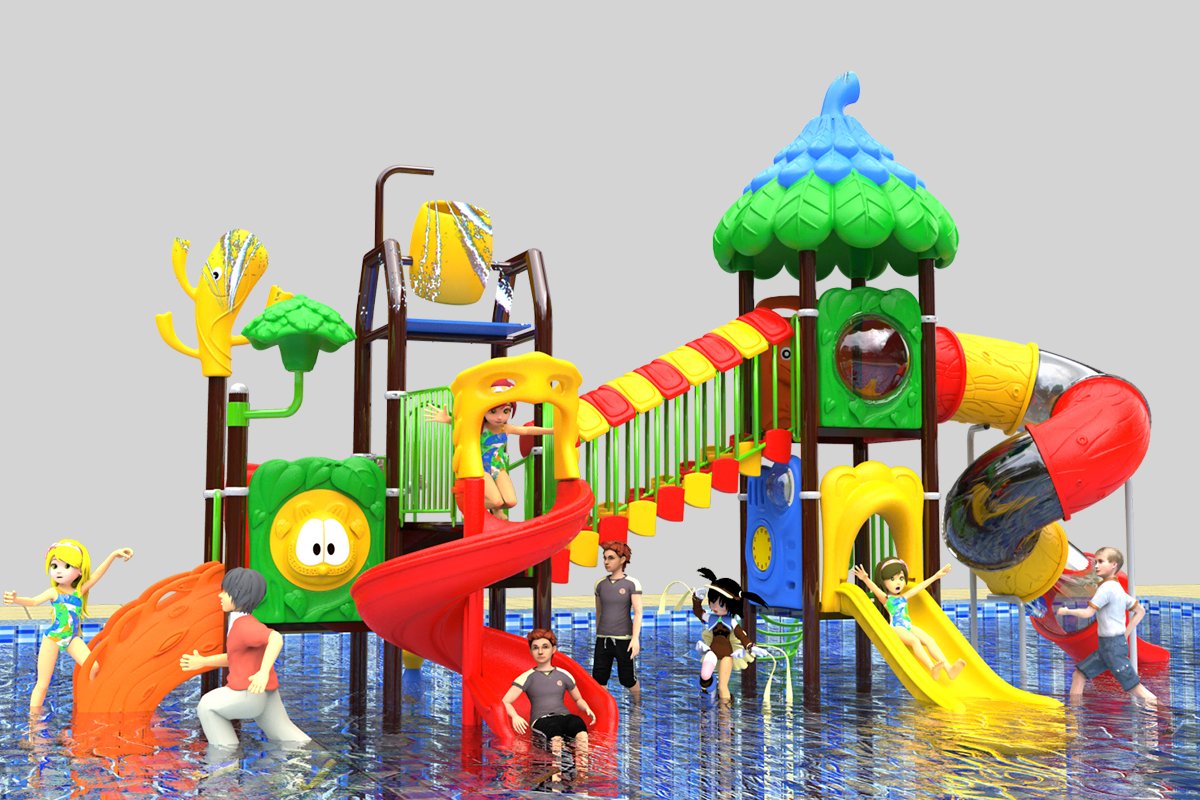 Diseños coloridos de tobogán de agua de juego (2)