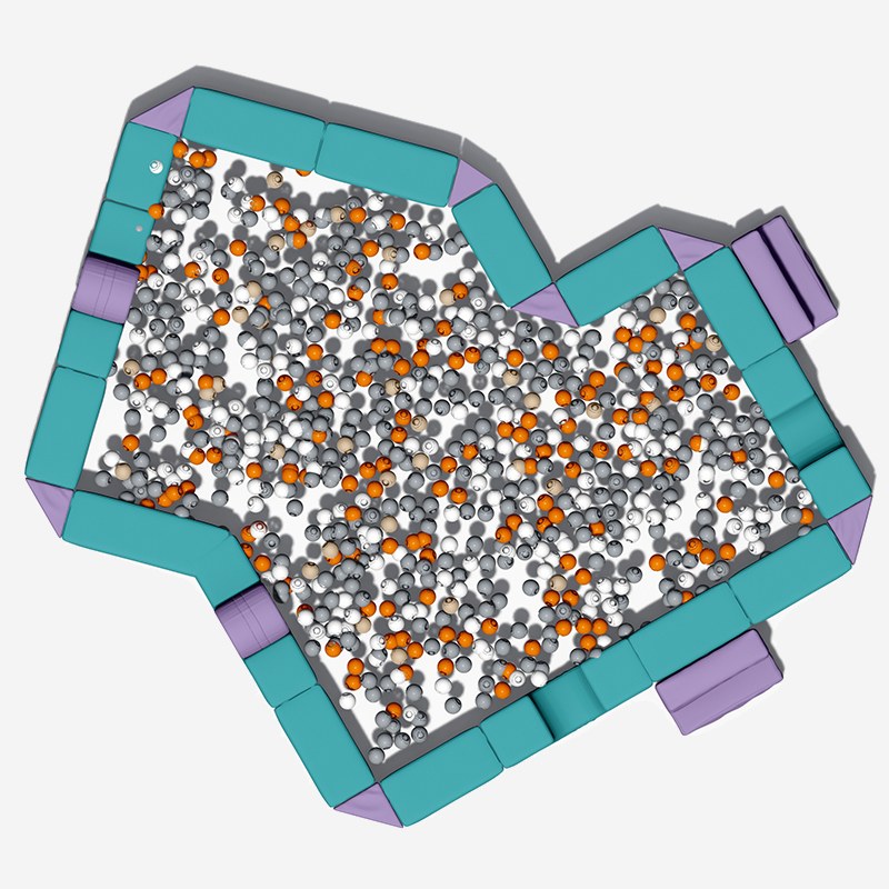 Piscina de bolas de juego suave interior personalizada con temática de forma irregular 