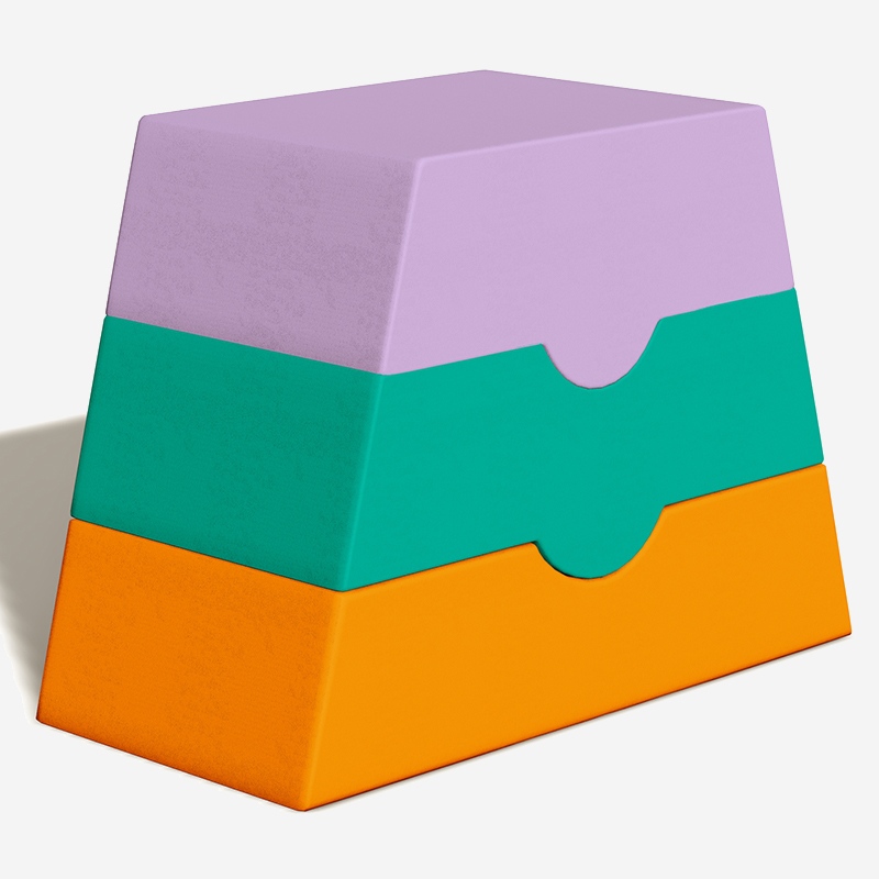 Caballos de salto de juego suave para interiores apilados tricolores