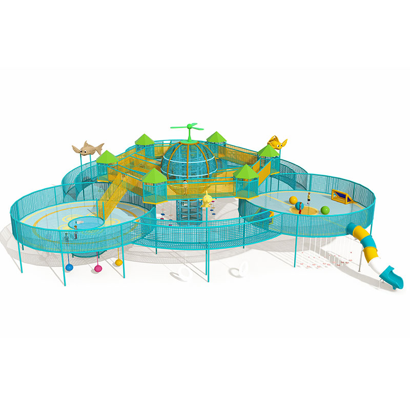 Marco de escalada de trampolín de cuerda de aventura