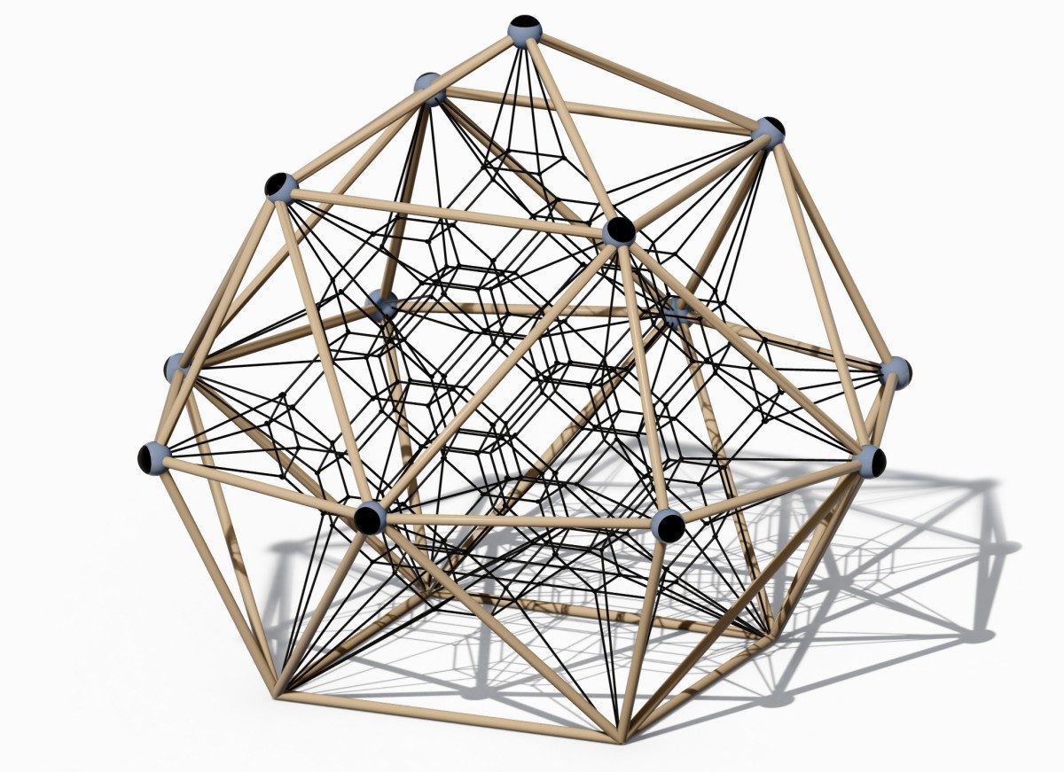 Exhibici&oacute;n panor&aacute;mica de escaladores de juegos met&aacute;licos geom&eacute;tricos-4