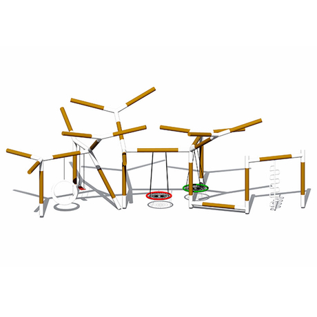 Tubo galvanizado duradero para niños Columpio de rama de árbol para varias personas 