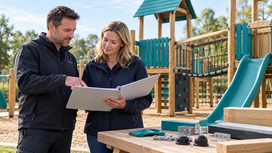 Concepto de entrega de documentos operativos del parque infantil