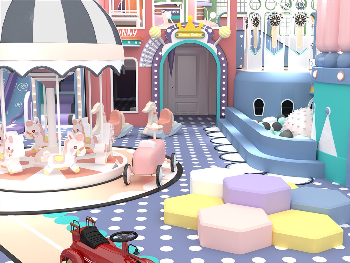 2.Parque infantil comercial interior en colores pastel (1)
