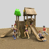 Jungle Explorer Thatch Slide: Playground al aire libre premium