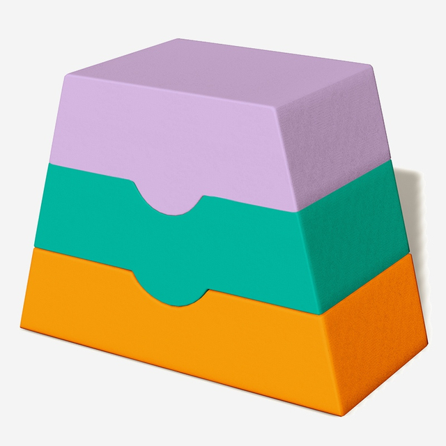 Caballos de salto de juego suave para interiores apilados tricolores