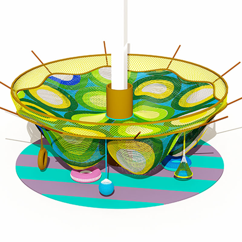 Juego de escalador de red de cuerda con mini área de salto