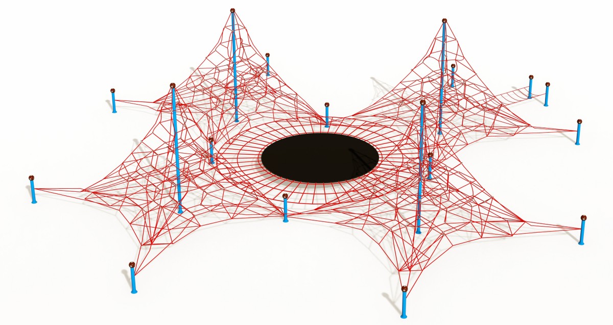 Visualizaci&oacute;n panor&aacute;mica del parque infantil de red para exteriores-2