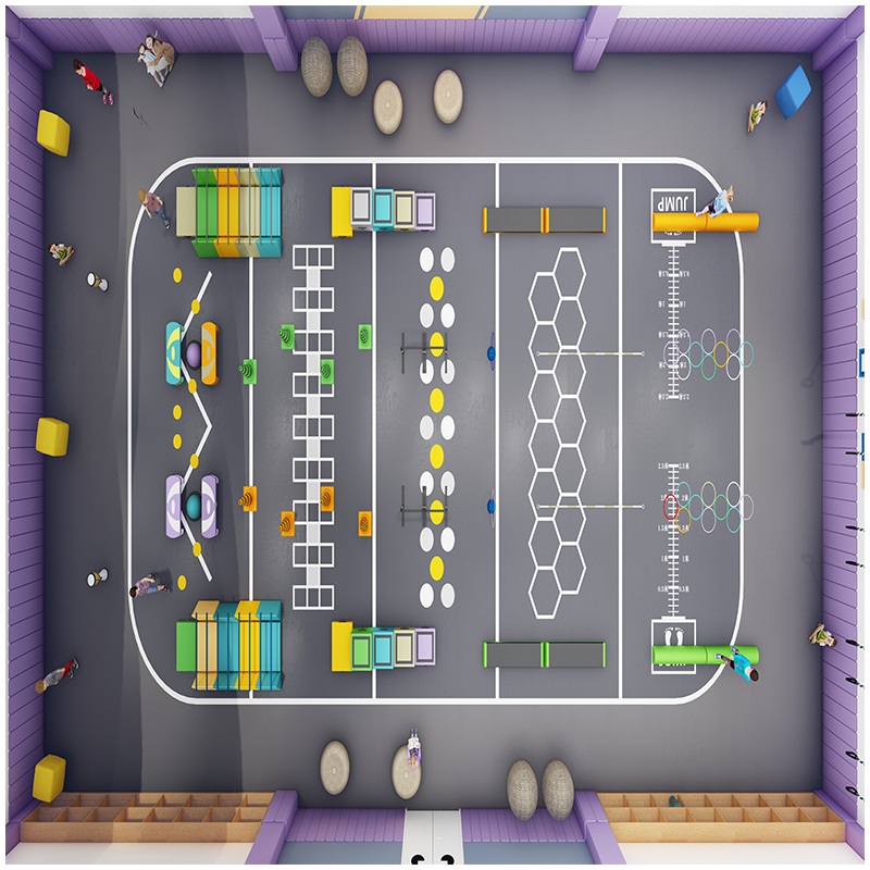 Equipo de entrenamiento para carreras de obstáculos a medida para parques infantiles interiores