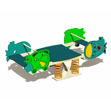 Balancines de madera y resortes para exteriores para que los niños jueguen de forma segura