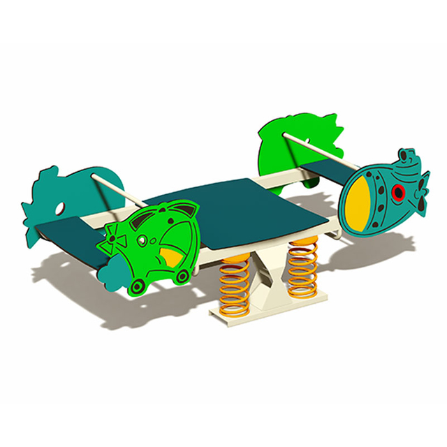 Balancines de madera y resortes para exteriores para que los niños jueguen de forma segura