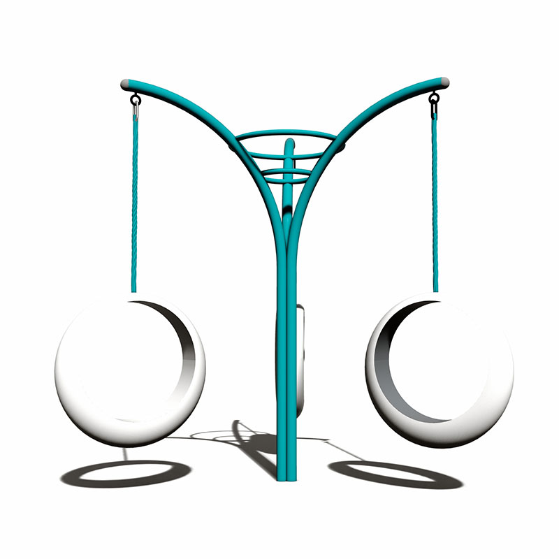 Tubo galvanizado para niños, columpio para tres personas para patio de juegos al aire libre