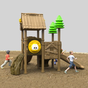 Jungle Explorer Thatch Slide: Playground al aire libre premium