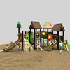 Tobogado de juegos al aire libre duradero con diseño de techo de paja