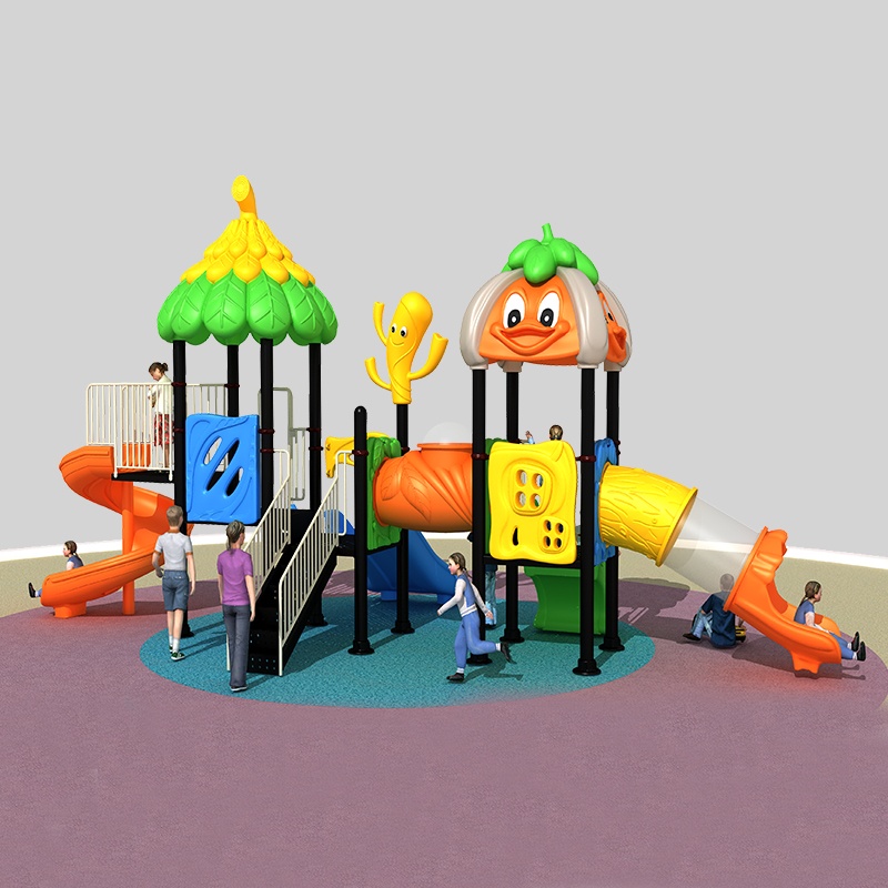 Emocionante tobogán de juegos de bosque para niños con seguridad al aire libre
