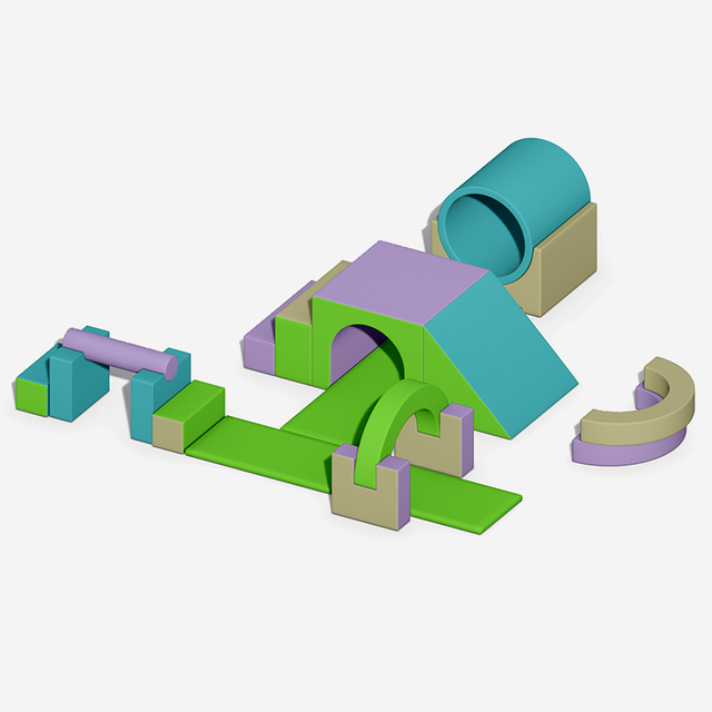 Equipo modular de juego suave para interiores para gatear y trepar