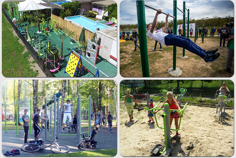 Clasificación de equipos de fitness al aire libre.