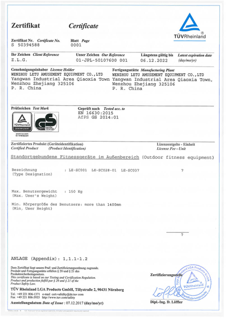 Certificado LeTu ISO 45001