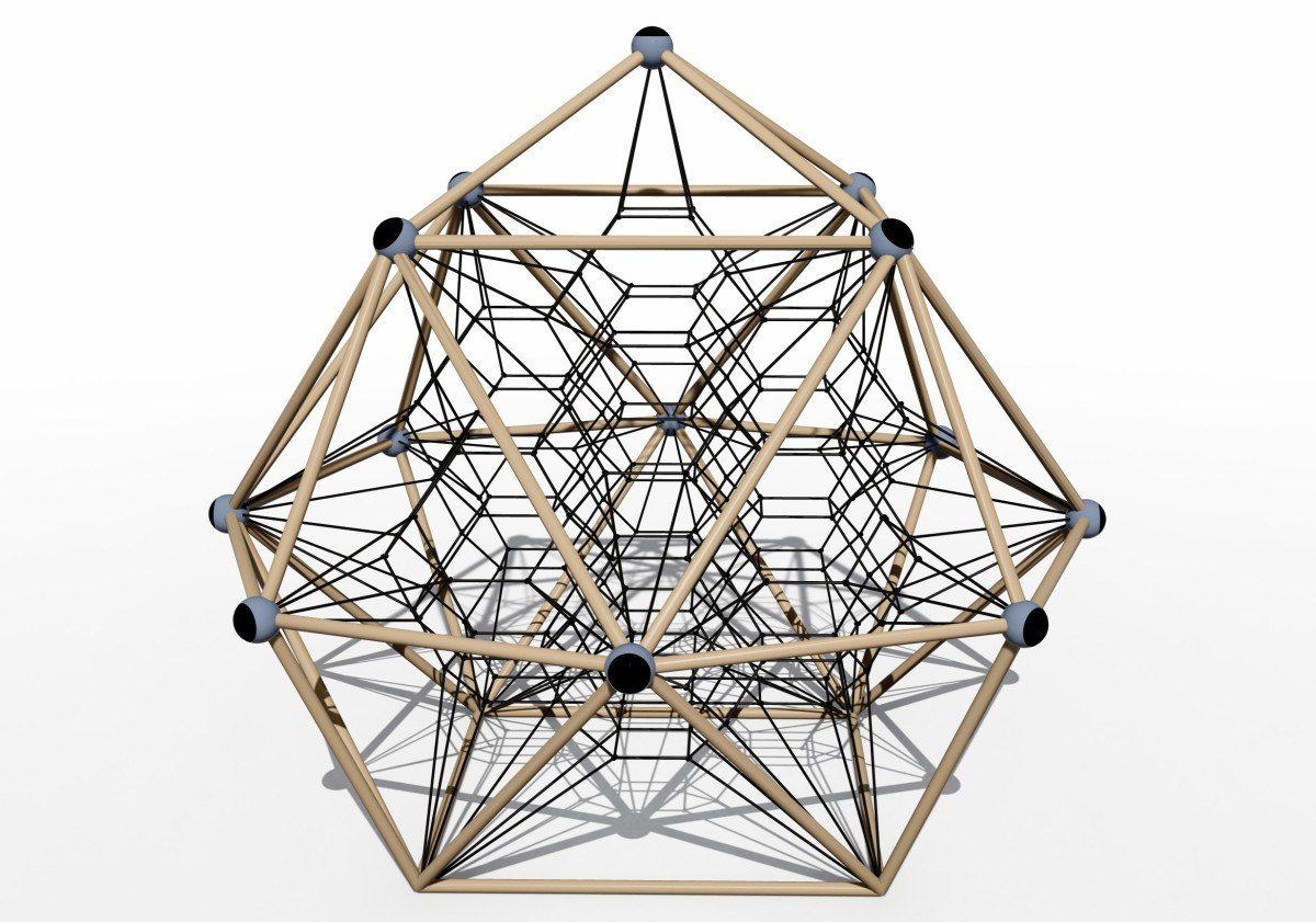 Exhibici&oacute;n panor&aacute;mica de escaladores de juegos met&aacute;licos geom&eacute;tricos-2