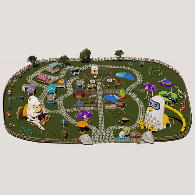 Parque infantil de aves de corral modular y amigable para los niños