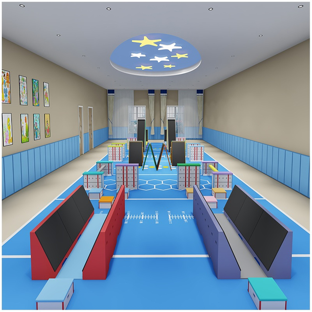 Equipo modular de entrenamiento para carreras de obstáculos en interiores para niños