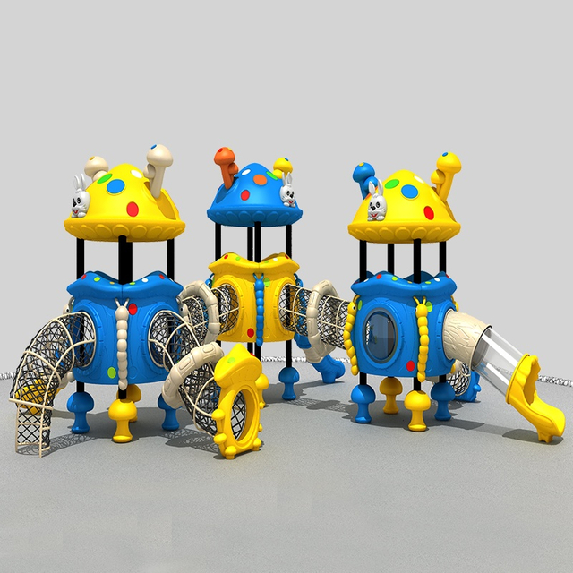 Diapositivas interactivas de hongos con características de escalada para parques