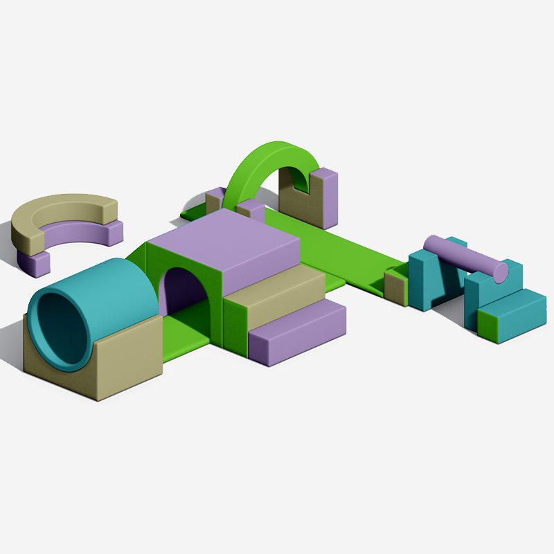 Equipo modular de juego suave para interiores para gatear y trepar