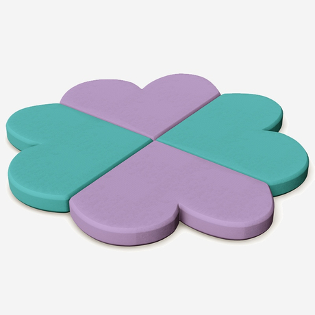 Alfombra de juego suave para interiores modular en forma de trébol
