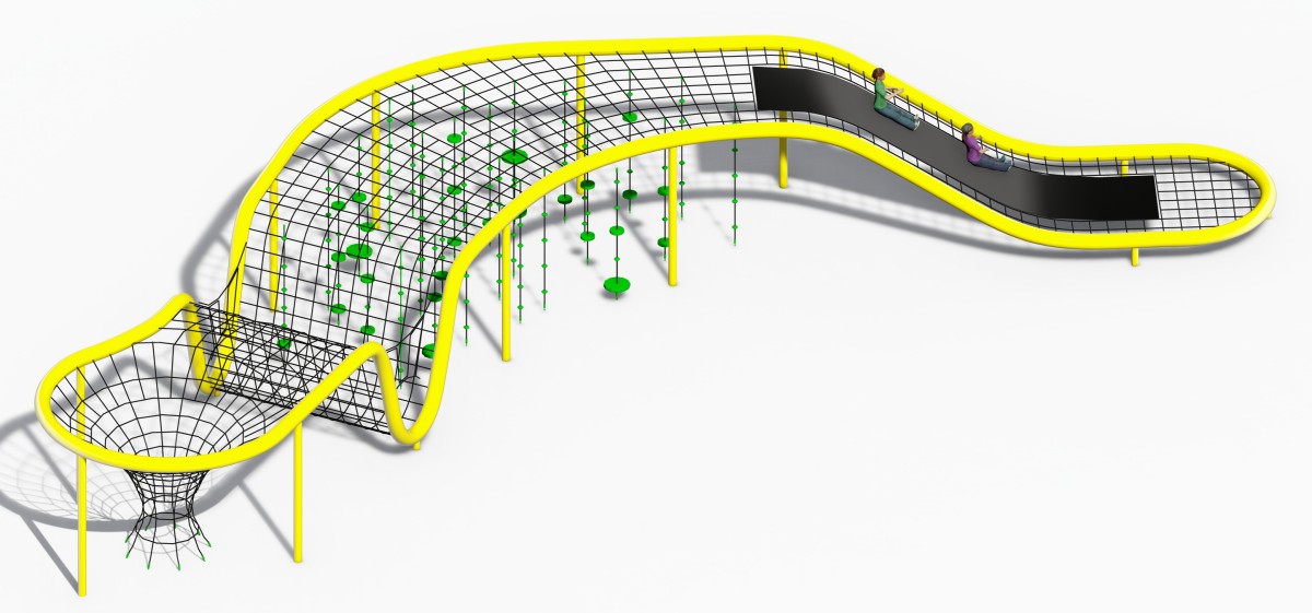 Pantalla panor&aacute;mica del juego de escalada suave con red de ara&ntilde;a para exteriores-4