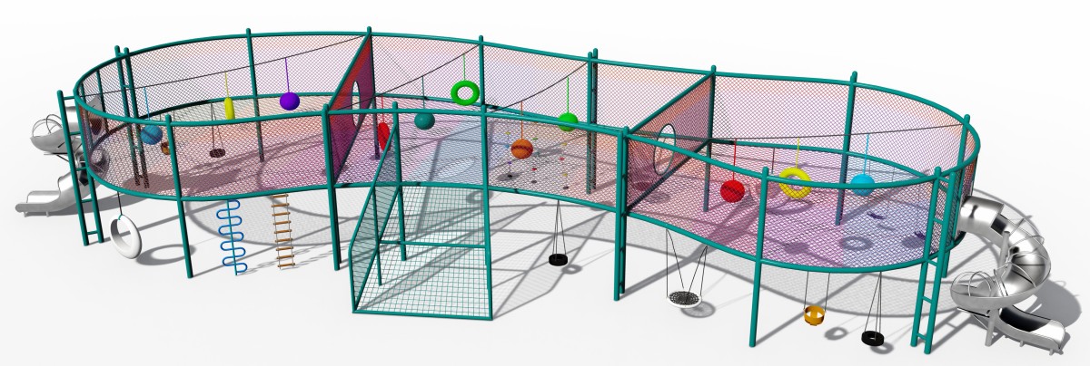 Exhibici&oacute;n panor&aacute;mica de trampol&iacute;n de cuerda para exteriores y columpio-5