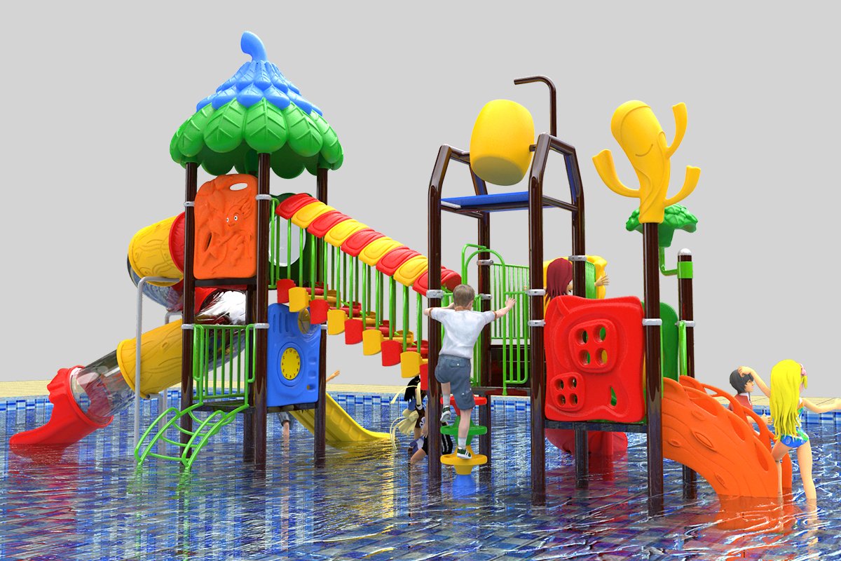Diseños coloridos de tobogán de agua de juego (3)