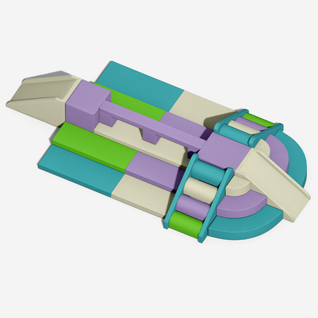 Juego de escalador modular para interiores con barandillas 