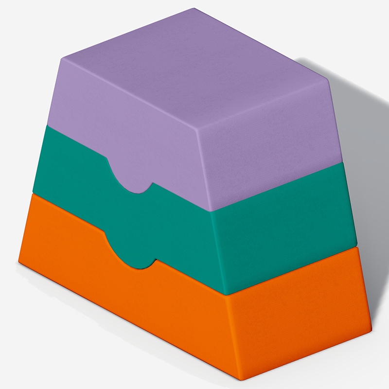 Caballos de salto de juego suave para interiores apilados tricolores