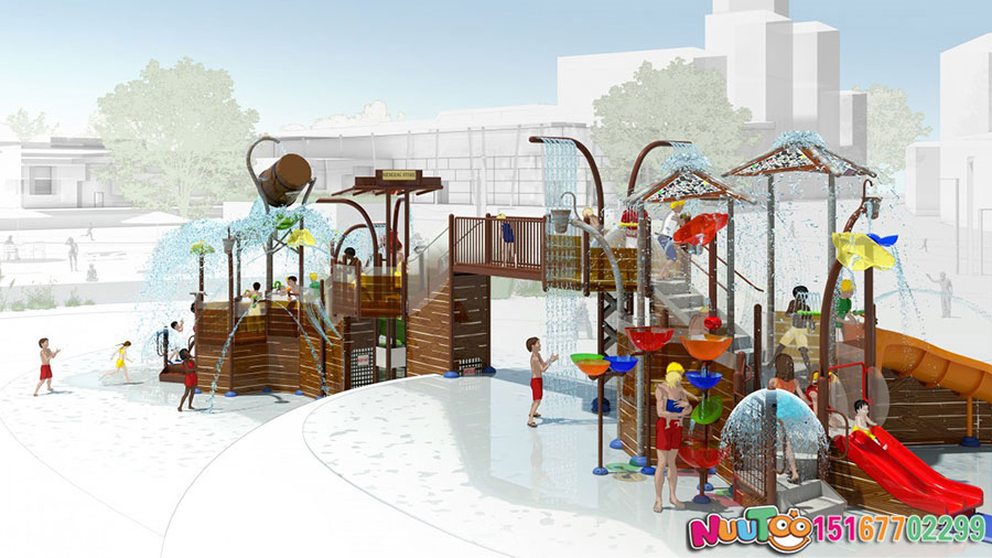 Tobogán acuático + Equipo de diversión acuática + Instalaciones de juegos infantiles (8)